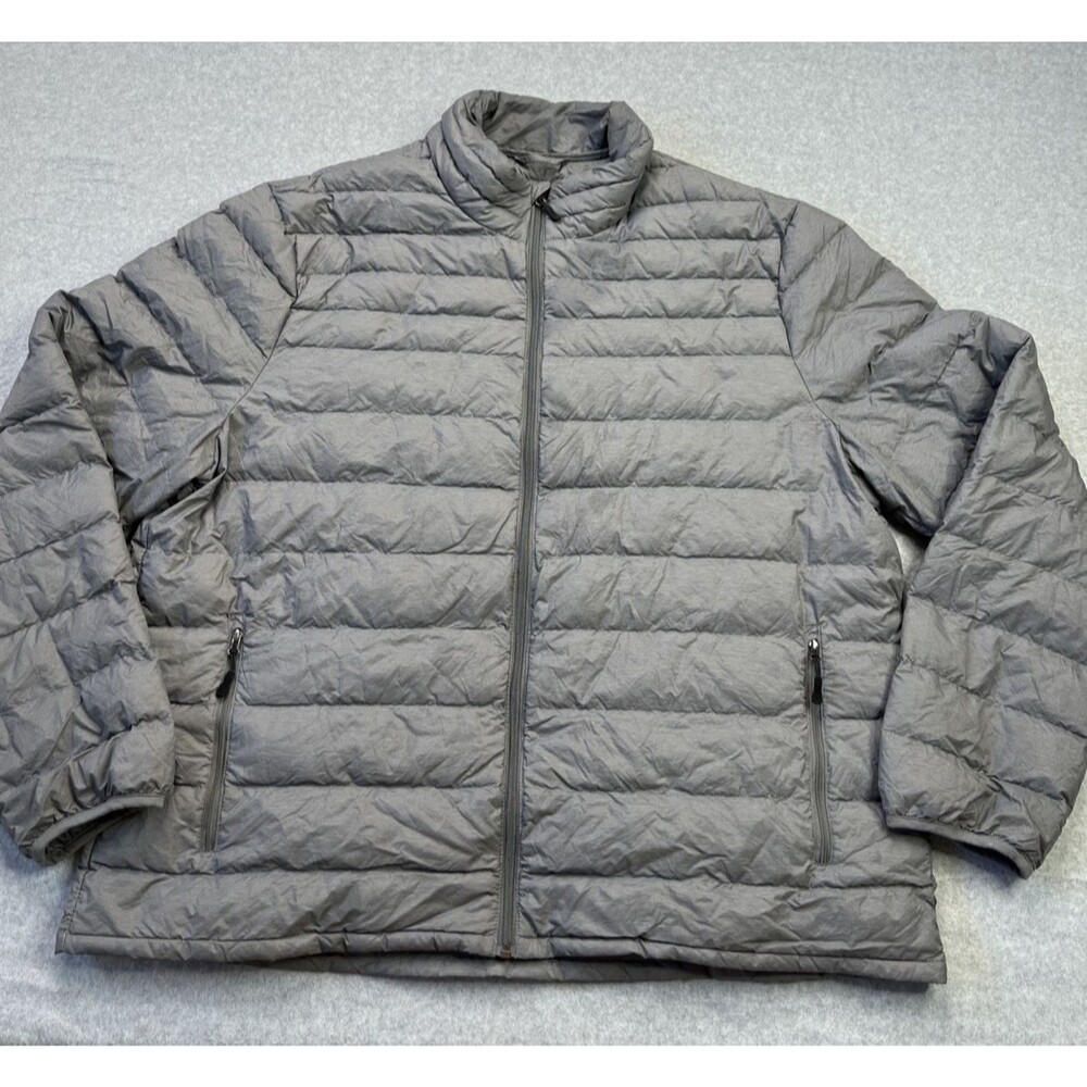 Heat Keep Mens Puffer Jacket Size 2XL Gray 90% Down 10% Feathers Blend w/Poly